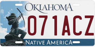 OK license plate 071ACZ
