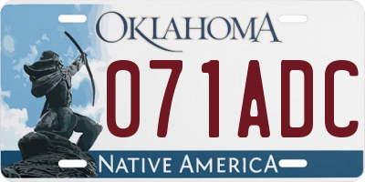 OK license plate 071ADC