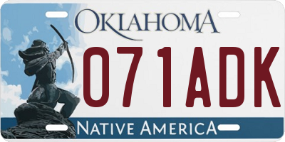 OK license plate 071ADK