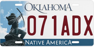 OK license plate 071ADX