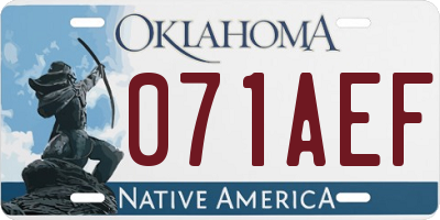 OK license plate 071AEF