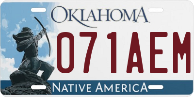 OK license plate 071AEM