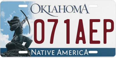OK license plate 071AEP