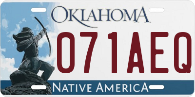 OK license plate 071AEQ