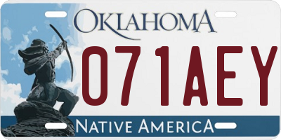 OK license plate 071AEY