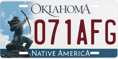 OK license plate 071AFG