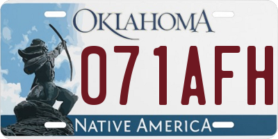 OK license plate 071AFH