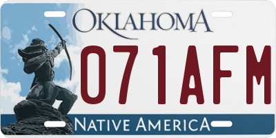 OK license plate 071AFM