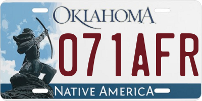 OK license plate 071AFR