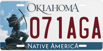 OK license plate 071AGA