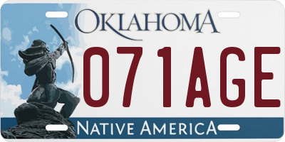OK license plate 071AGE