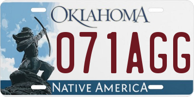 OK license plate 071AGG