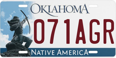 OK license plate 071AGR