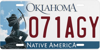 OK license plate 071AGY
