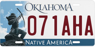 OK license plate 071AHA