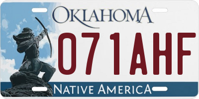 OK license plate 071AHF