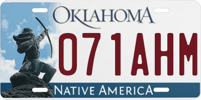 OK license plate 071AHM