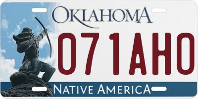 OK license plate 071AHO