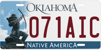 OK license plate 071AIC
