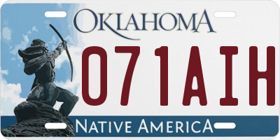 OK license plate 071AIH