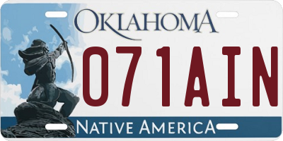 OK license plate 071AIN