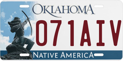 OK license plate 071AIV