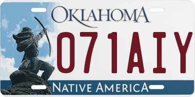 OK license plate 071AIY
