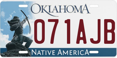 OK license plate 071AJB