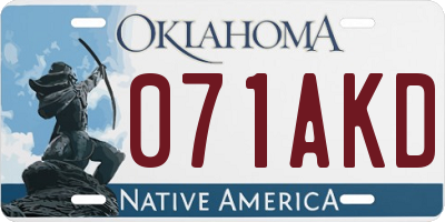 OK license plate 071AKD
