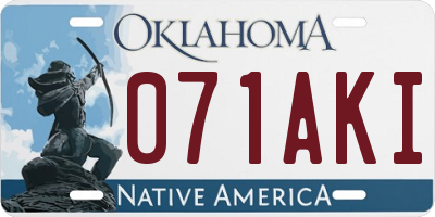 OK license plate 071AKI