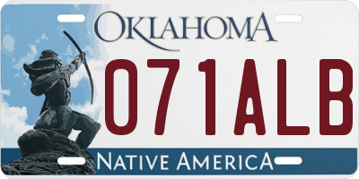OK license plate 071ALB