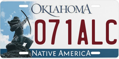 OK license plate 071ALC