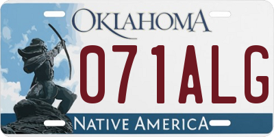 OK license plate 071ALG