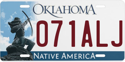 OK license plate 071ALJ