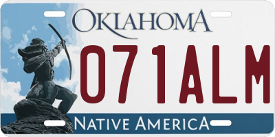 OK license plate 071ALM