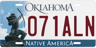 OK license plate 071ALN