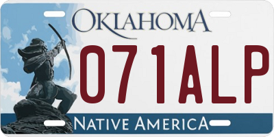OK license plate 071ALP