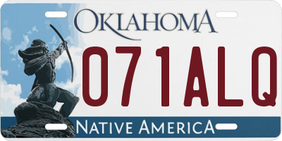 OK license plate 071ALQ
