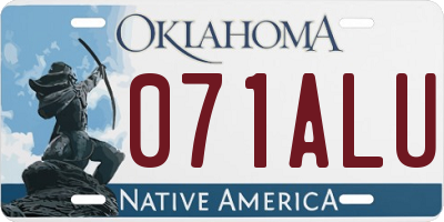 OK license plate 071ALU