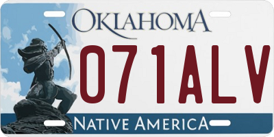 OK license plate 071ALV