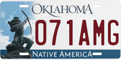 OK license plate 071AMG