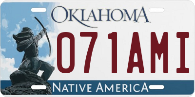 OK license plate 071AMI