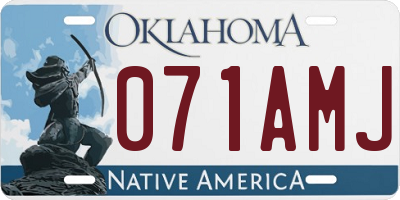 OK license plate 071AMJ