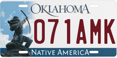 OK license plate 071AMK