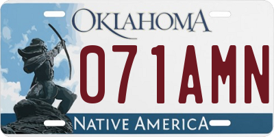 OK license plate 071AMN