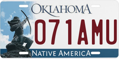 OK license plate 071AMU