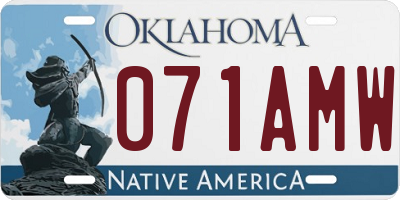 OK license plate 071AMW