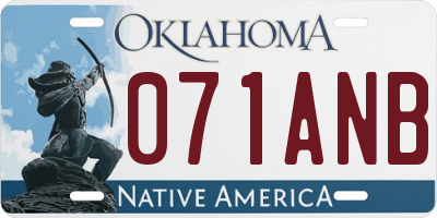 OK license plate 071ANB