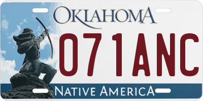 OK license plate 071ANC