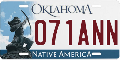 OK license plate 071ANN